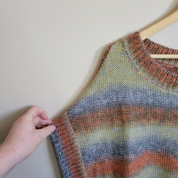 The Limited Wool/Acrylic Striped Oversized Side Button Sweater Size M/L - Picture 5 of 8
